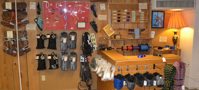 Climbing equipment on display