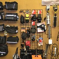 cycling racks and bags at pathfinder