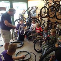 Scouts Learning about Bikes